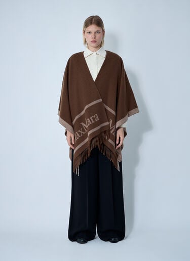 Max Mara Hilde Logo Motif Scarf Brown max0261037