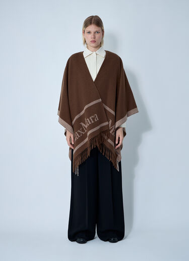 Hilde Logo Motif Scarf Max Mara Hilde Logo Motif Scarf Brown max0261037