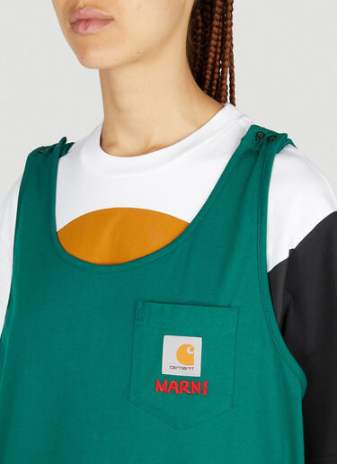 Marni x Carhartt Logo Patch Bib T-Shirt Green mca0250015