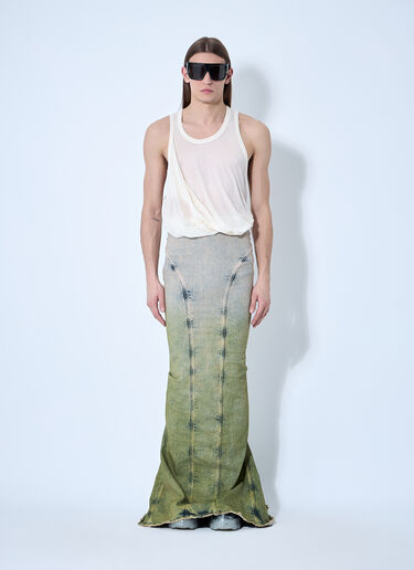 Acid Degrade Al Maxi Skirt Moncler x Rick Owens Acid Degrade Al Maxi Skirt Green mcs0355020