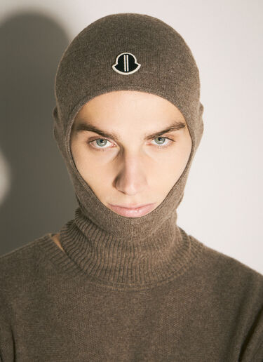Moncler x Rick Owens 羊毛羊绒巴拉克拉法帽 棕色 mcs0358018