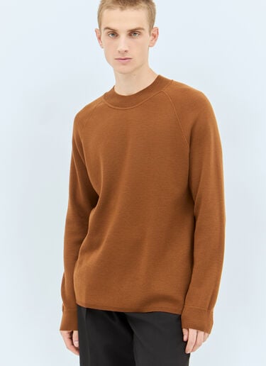 MHL by Margaret Howell 와이드 넥 울 스웨터 브라운 mhl0158001