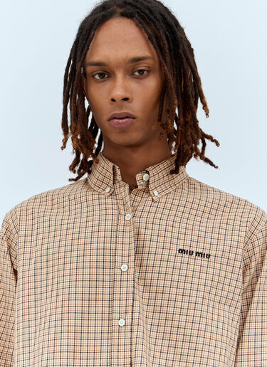 Check Shirt Miu Miu Check Shirt Beige miu0157006