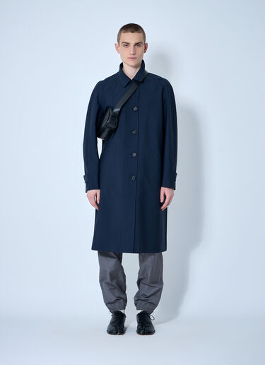 Miu Miu Single-Breasted Mohair Coat Navy miu0160001