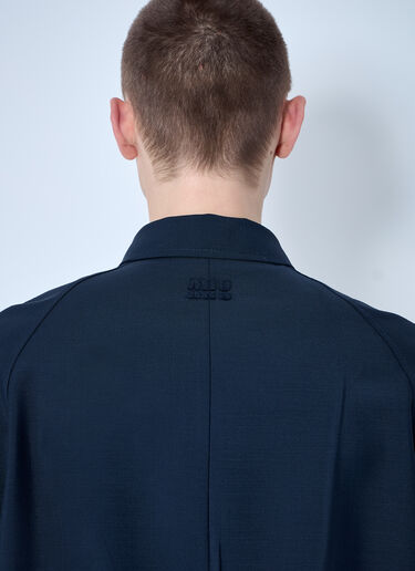 Miu Miu Single-Breasted Mohair Coat Navy miu0160001