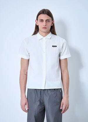 Miu Miu Logo Patch Short Sleeve Shirt White miu0160005