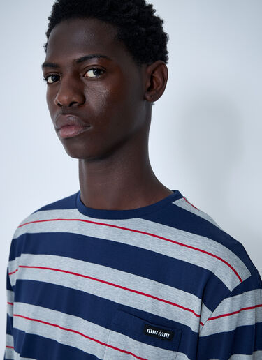 Miu Miu Logo Motif T-Shirt Navy miu0161004