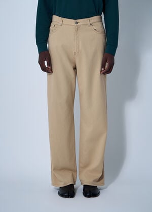 Miu Miu Logo Motif Jeans Beige miu0161006