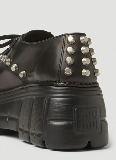 Miu Miu Lace-Up Platform Creeper Shoes Black miu0247008