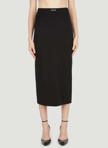Miu Miu 로고 패치 스커트 Black miu0251004