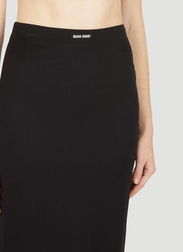 Miu Miu 로고 패치 스커트 Black miu0251004