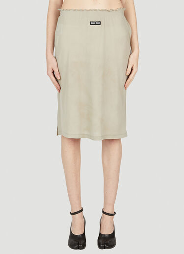 Miu Miu 纤薄平纹中长裙 米色 miu0252006