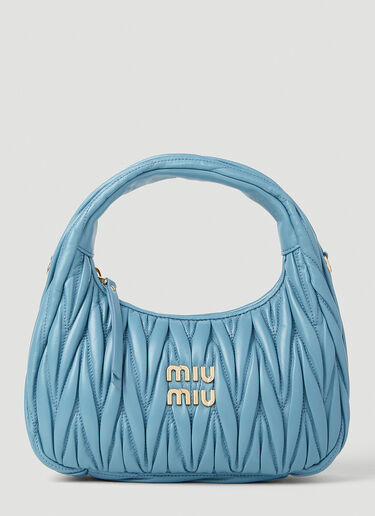 Miu Miu Wander Matelassé Hobo Bag Blue miu0252036