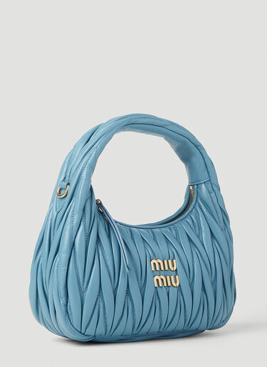 Miu Miu Wander Matelassé Hobo Bag Blue miu0252036