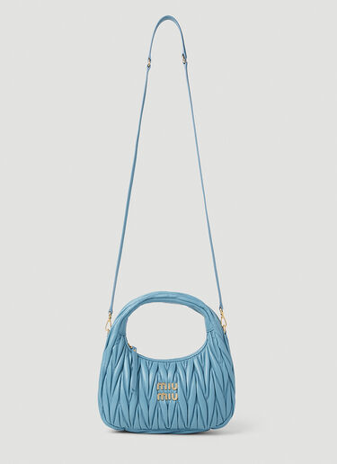 Miu Miu Wander Matelassé Hobo Bag Blue miu0252036