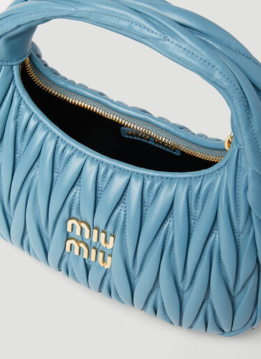 Miu Miu Wander Matelassé Hobo Bag Blue miu0252036