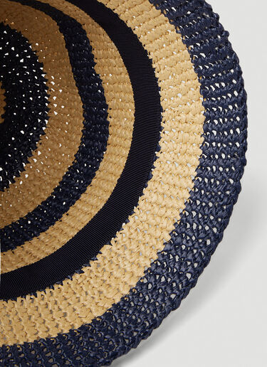 Miu Miu Logo Embroidered Crochet Bucket Hat Blue miu0252052