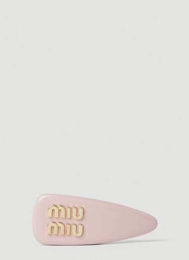 Miu Miu 로고 플라크 헤어클립 핑크 miu0252058