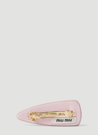 Miu Miu 로고 플라크 헤어클립 핑크 miu0252058