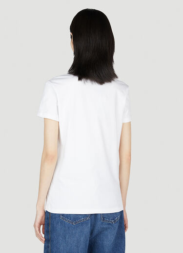 Miu Miu Embellished Logo T-Shirt White miu0252067