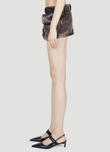 水洗牛仔迷你半身裙 Miu Miu 水洗牛仔迷你半身裙 黑色 miu0252068