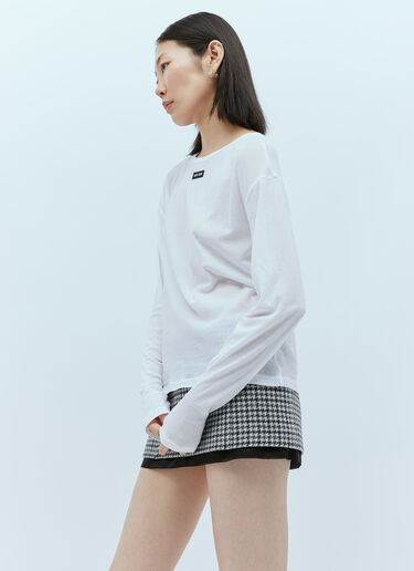 Miu Miu 로고 패치 티셔츠 화이트 miu0254009