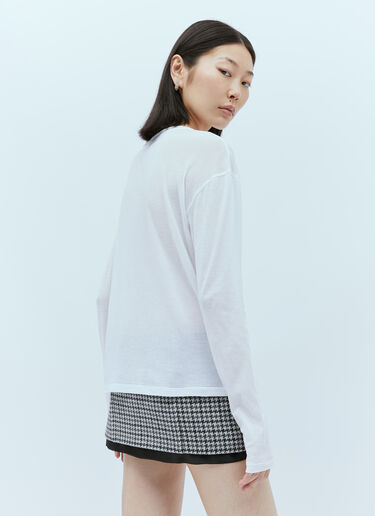 Miu Miu 로고 패치 티셔츠 화이트 miu0254009