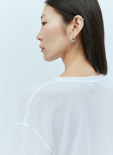 Miu Miu 로고 패치 티셔츠 화이트 miu0254009