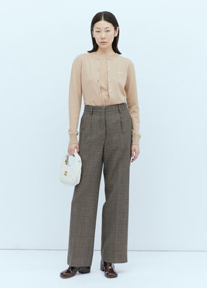 Miu Miu Check Pants Brown miu0254013