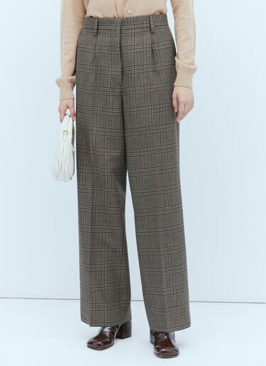 Check Pants Miu Miu Check Pants Brown miu0254013