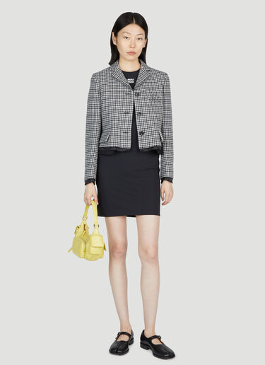 Miu Miu 로고 아플리케 스트레치 미니 드레스 블랙 miu0254015