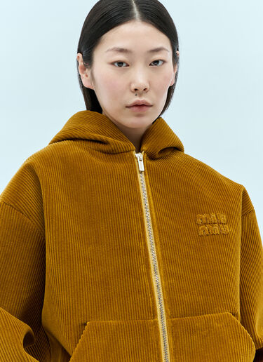 Miu Miu 코듀로이 후드 재킷 옐로우 miu0254021