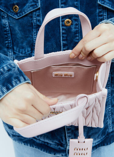 Miu Miu MatelassÃ© 皮革手提包 粉色 miu0254053