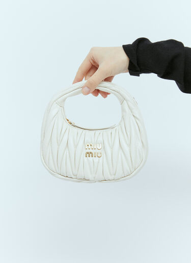 Miu Miu Wander Matelassé Leather Hobo Mini Shoulder Bag White miu0254060