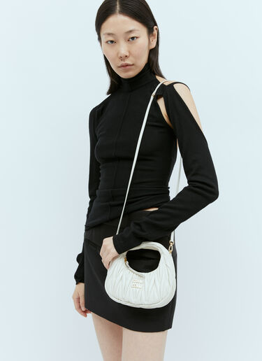 Wander Matelassé Leather Hobo Mini Shoulder Bag Miu Miu Wander Matelassé Leather Hobo Mini Shoulder Bag White miu0254060