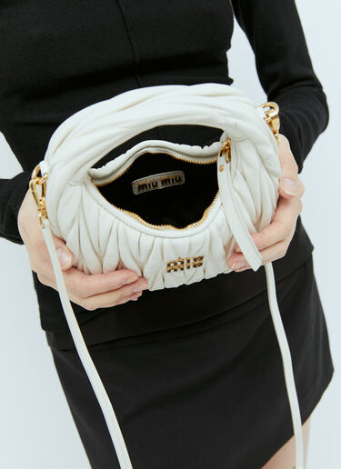 Wander Matelassé Leather Hobo Mini Shoulder Bag Miu Miu Wander Matelassé Leather Hobo Mini Shoulder Bag White miu0254060