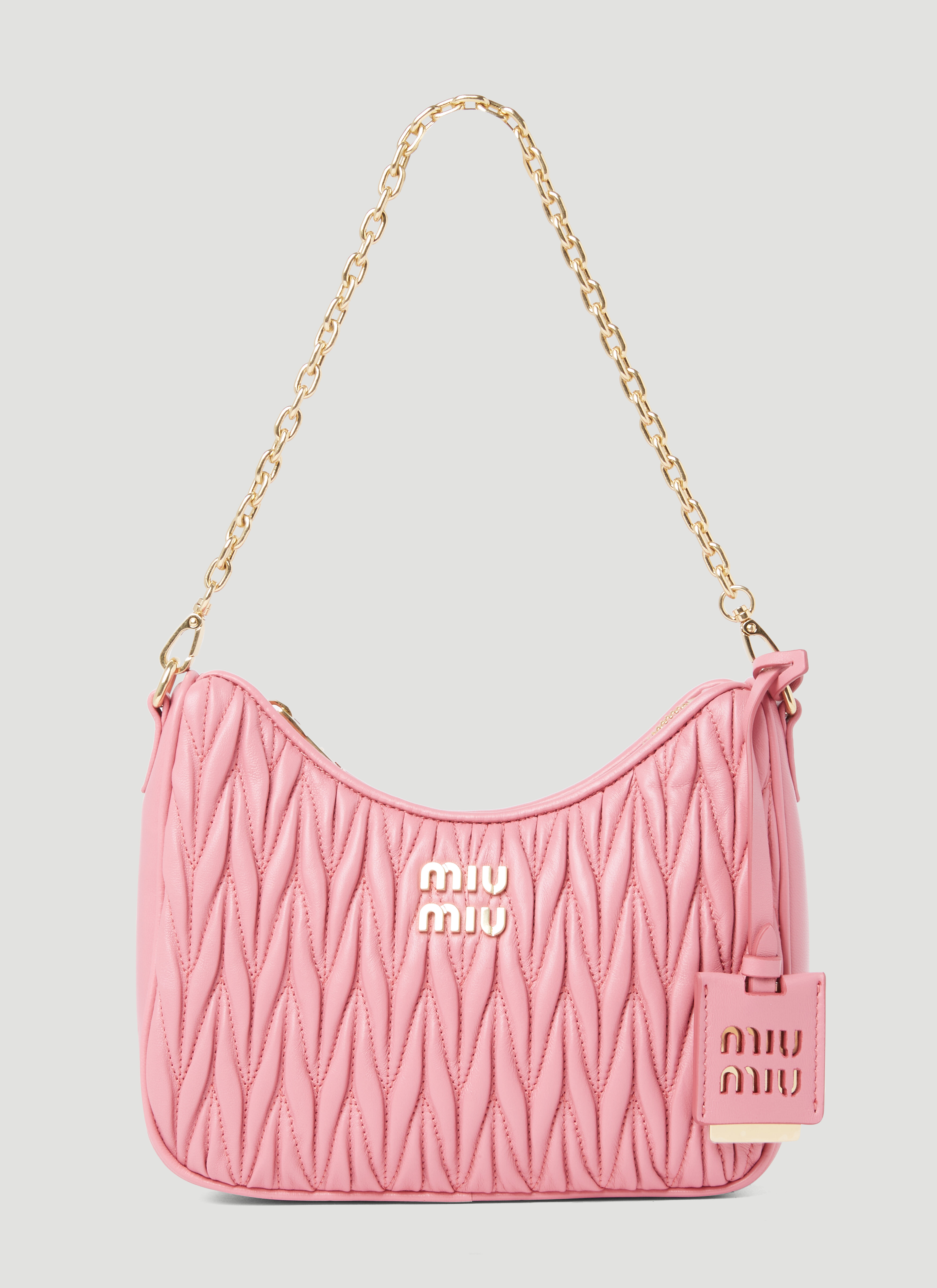 Miu Miu Women's' Matelassé Leather Shoulder Bag in Pink | LN-CC®