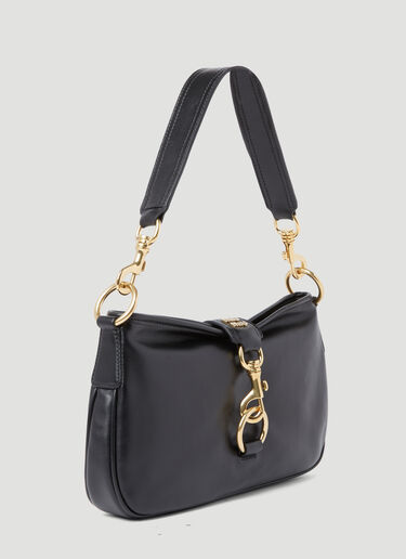Miu Miu 로고 플라크 가죽 숄더백 블랙 miu0254070