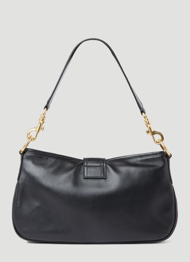Miu Miu 로고 플라크 가죽 숄더백 블랙 miu0254070