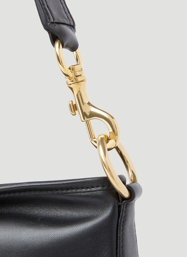 Miu Miu 로고 플라크 가죽 숄더백 블랙 miu0254070