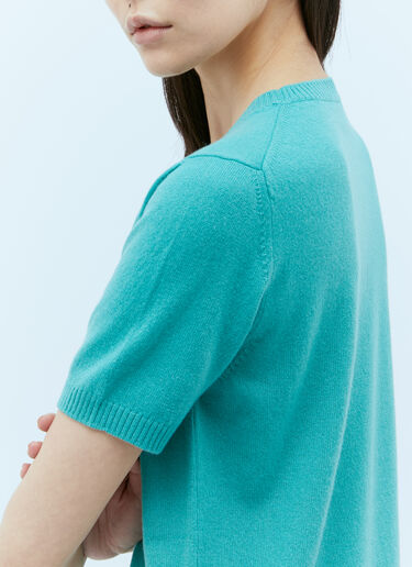 Cashmere Short-Sleeve Sweater Miu Miu Cashmere Short-Sleeve Sweater Blue miu0254081