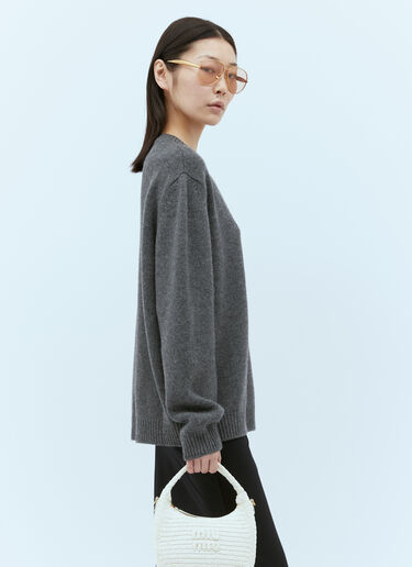 Cashmere Crewneck Sweater Miu Miu Cashmere Crewneck Sweater Grey miu0254082