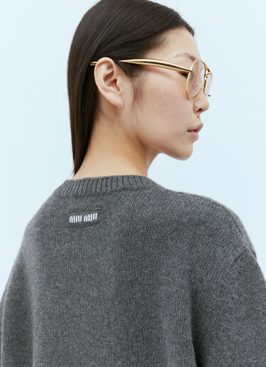 Cashmere Crewneck Sweater Miu Miu Cashmere Crewneck Sweater Grey miu0254082