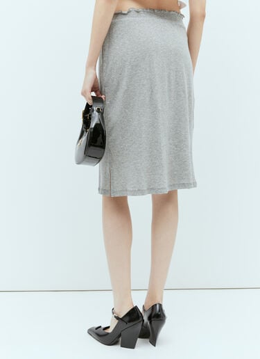 Miu Miu 徽标贴饰中长半裙  灰色 miu0255005