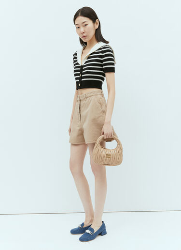 개버딘 쇼츠 Miu Miu 개버딘 쇼츠 베이지 miu0255008