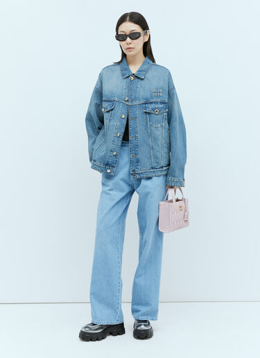 Miu Miu Washed Denim Jacket Blue miu0255016
