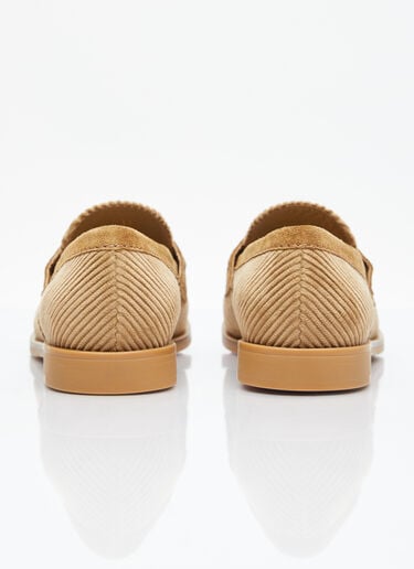 Miu Miu 灯芯绒乐福鞋 棕色 miu0255017