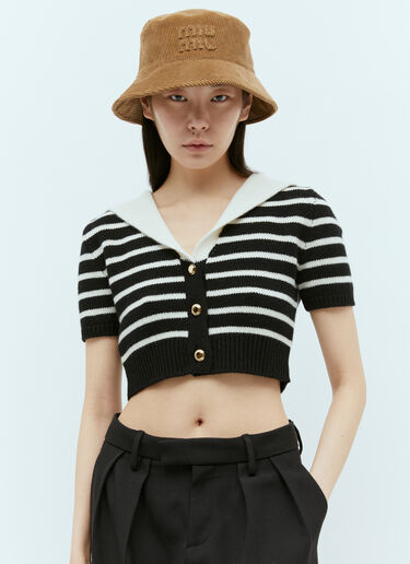 Embossed Logo Velvet Bucket Hat Miu Miu Embossed Logo Velvet Bucket Hat Brown miu0255025