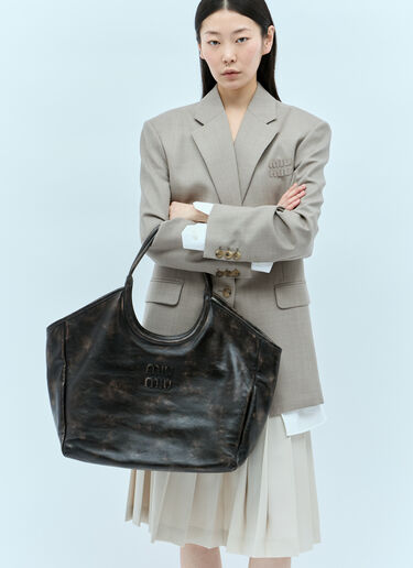 Miu Miu Ivy Leather Bag Beige miu0256026