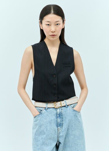 Miu Miu 仿旧纳帕皮革腰带  米色 miu0256028